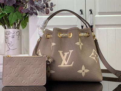 Looopix Luxury Denim Leather Bag in Black & Beige & Brown