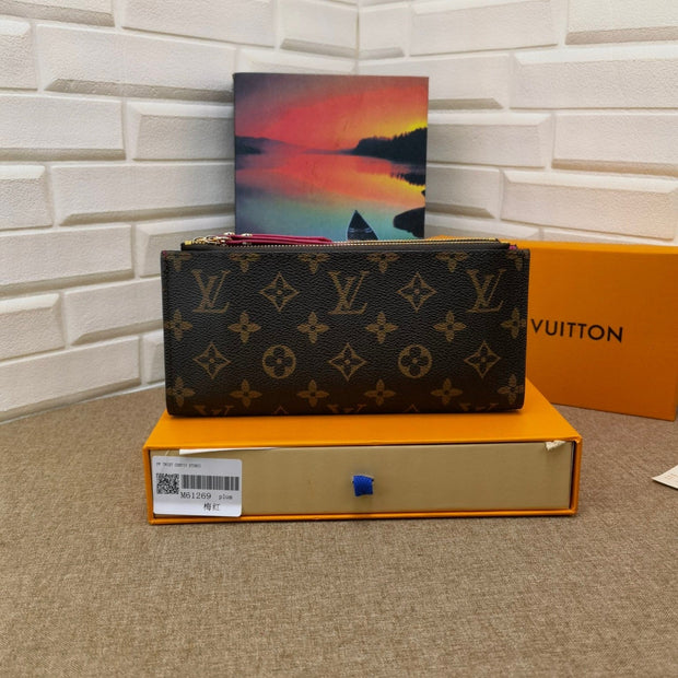 Looopix Monogram Bucket Pouch Brown Wallet