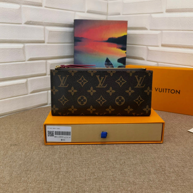Looopix Monogram Bucket Pouch Brown Wallet