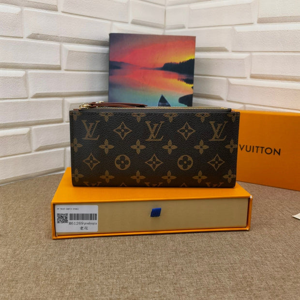 Looopix Monogram Bucket Pouch Brown Wallet