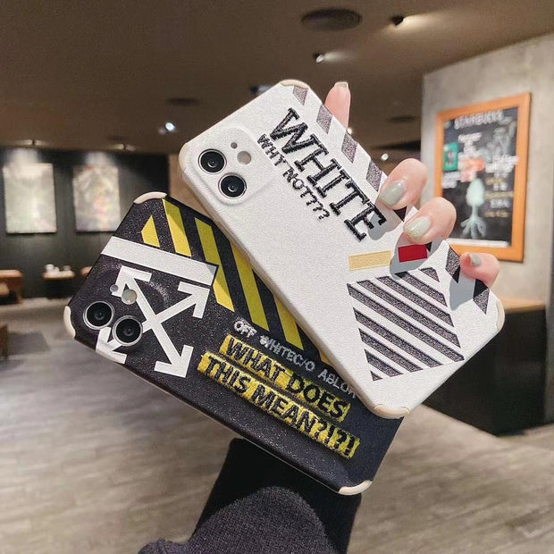 Looopix Off White Leather Fabric iPhone Case