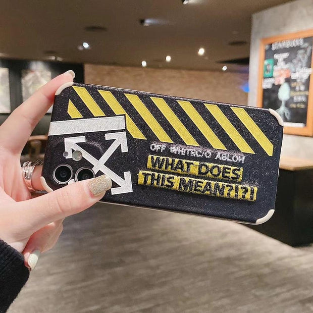 Looopix Off White Leather Fabric iPhone Case