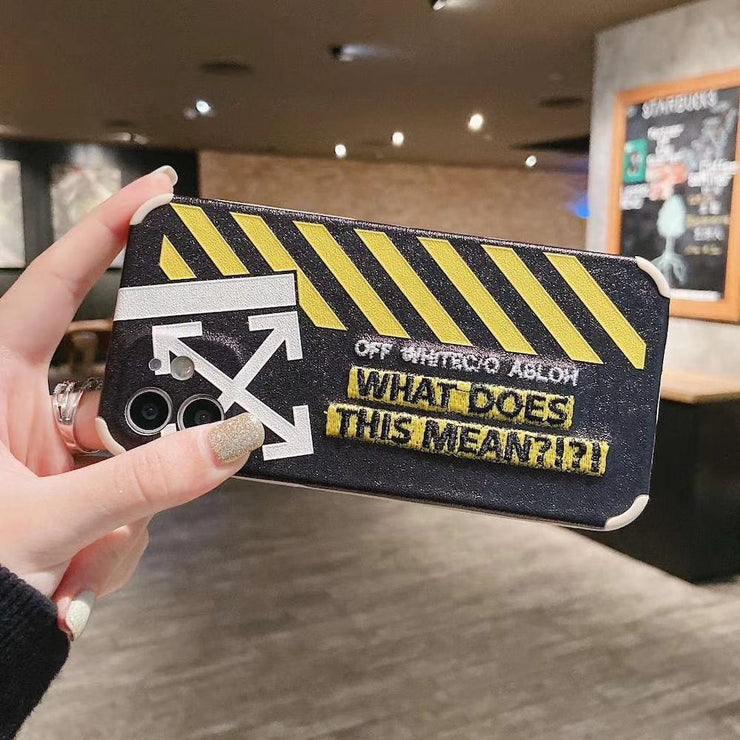 Looopix Off White Leather Fabric iPhone Case