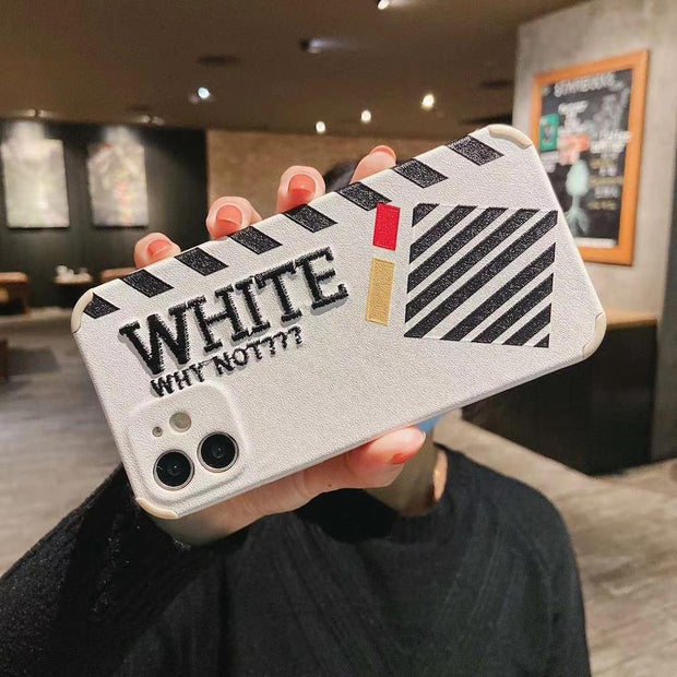 Looopix Off White Leather Fabric iPhone Case