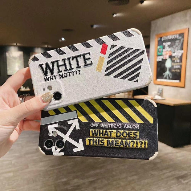 Looopix Off White Leather Fabric iPhone Case