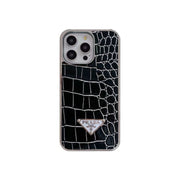 Looopix Prada Croc-Embossed Designer Phone Case for iPhone 11 to 16