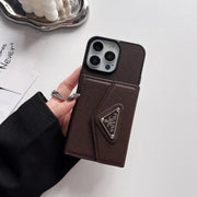 Looopix Prada-Inspired Designer iPhone Case with Card Holder – Available for iPhone 13 to iPhone 16