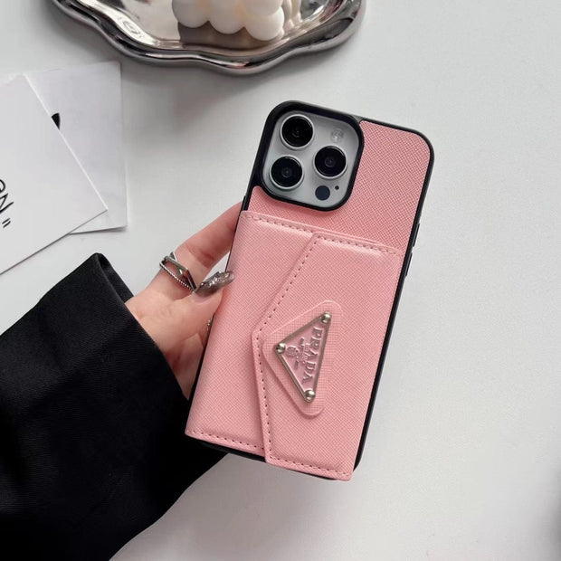Looopix Prada-Inspired Designer iPhone Case with Card Holder – Available for iPhone 13 to iPhone 16