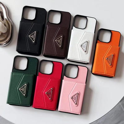 Looopix Prada-Inspired Designer iPhone Case with Card Holder – Available for iPhone 13 to iPhone 16