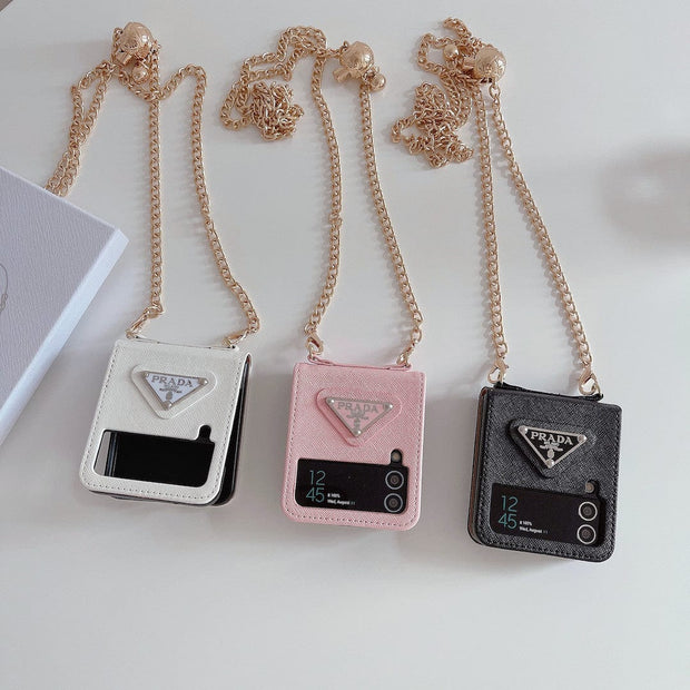 Looopix Prada Z Flip/Z Fold Phone Cases with Detachable Strap