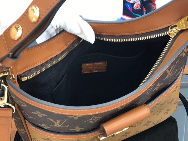 Looopix Real Leather Louis Vuitton Brown Monogram Handbag