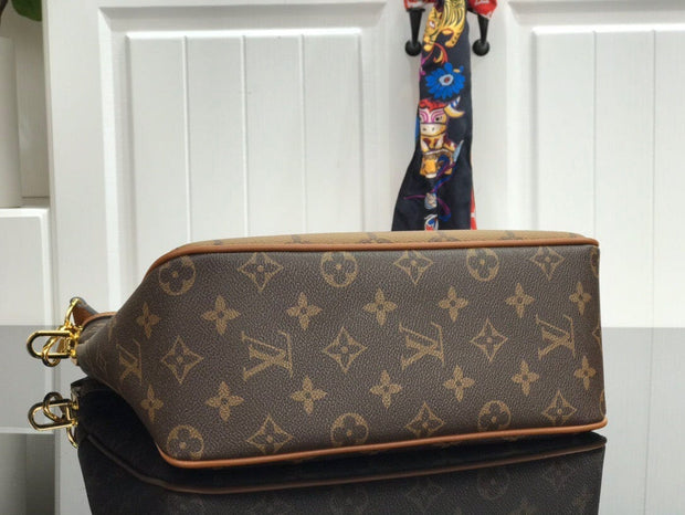 Looopix Real Leather Louis Vuitton Brown Monogram Handbag