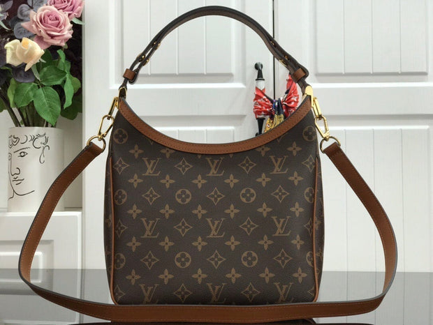Looopix Real Leather Louis Vuitton Brown Monogram Handbag