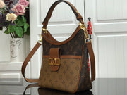 Looopix Real Leather Louis Vuitton Brown Monogram Handbag