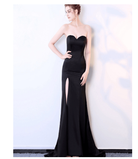 Looopix Slit Dress, Slit Maxi Dress, Spaghetti Strap Dress