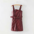 Looopix Strap Dress, PU Dress, Casual Dress