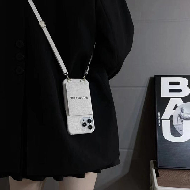Looopix White Leather iPhone Cover with Back Pocket