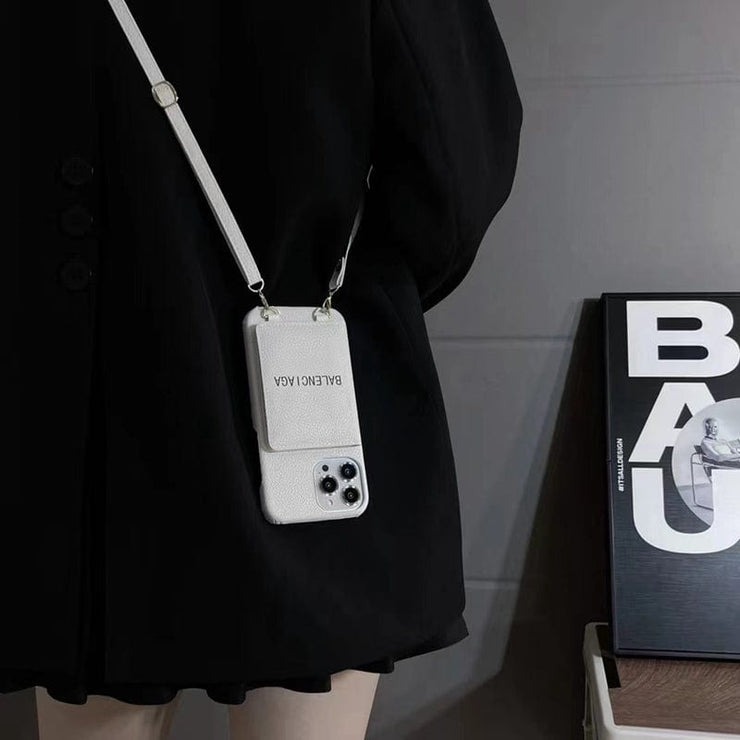 Looopix White Leather iPhone Cover with Back Pocket