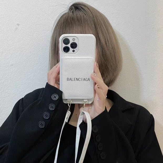 Looopix White Leather iPhone Cover with Back Pocket