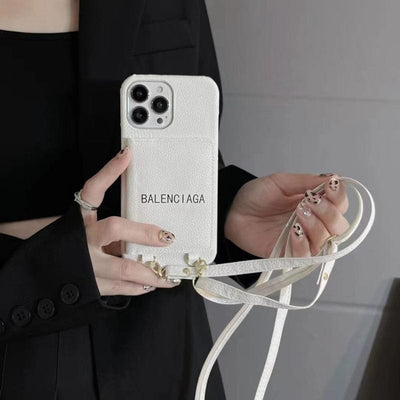 Looopix White Leather iPhone Cover with Back Pocket