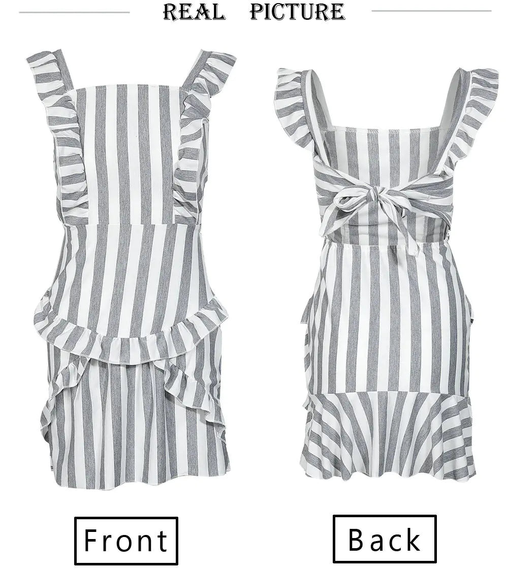 Striped Lace Dress – Cami Style with Tie-Front