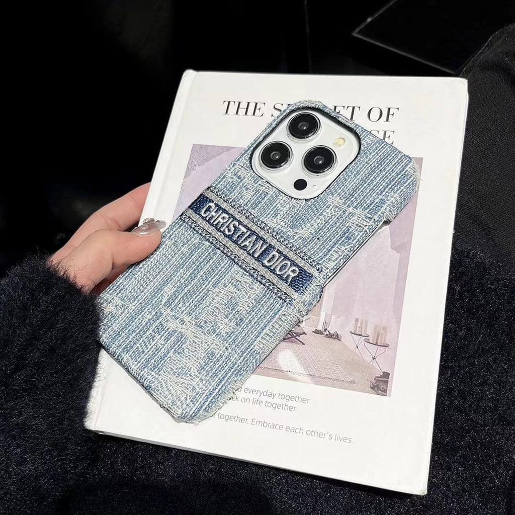 Tunde Store Christian Dior Denim-Inspired iPhone Case with Hand Strap