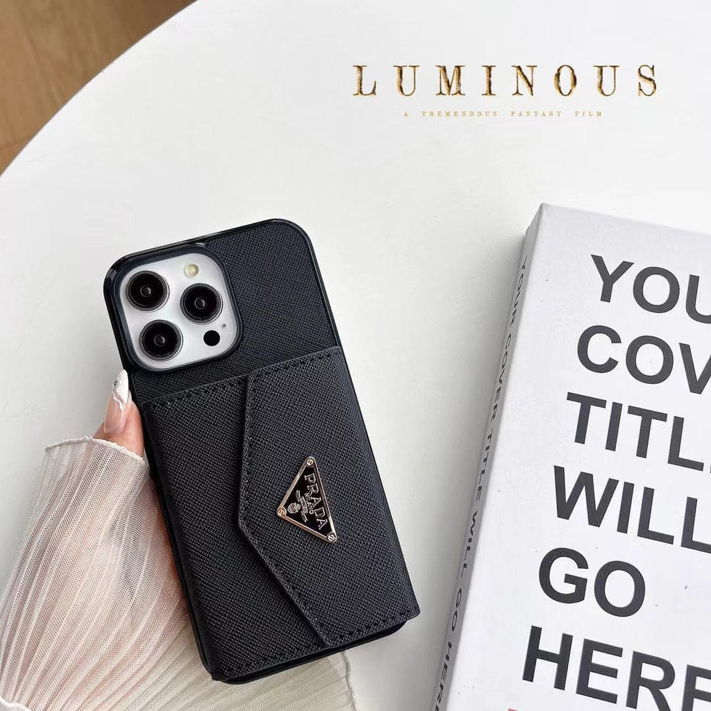 Tunde Store Fashioned Leather Fabric Prada iPhone Cases | Compatible for iPhone 11 to iPhone 16