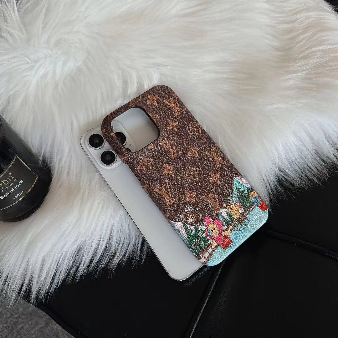 Tunde Store iPhone 12 - 15 Pro Max Luxury Leather Phone Case  With Phone Protective Cover