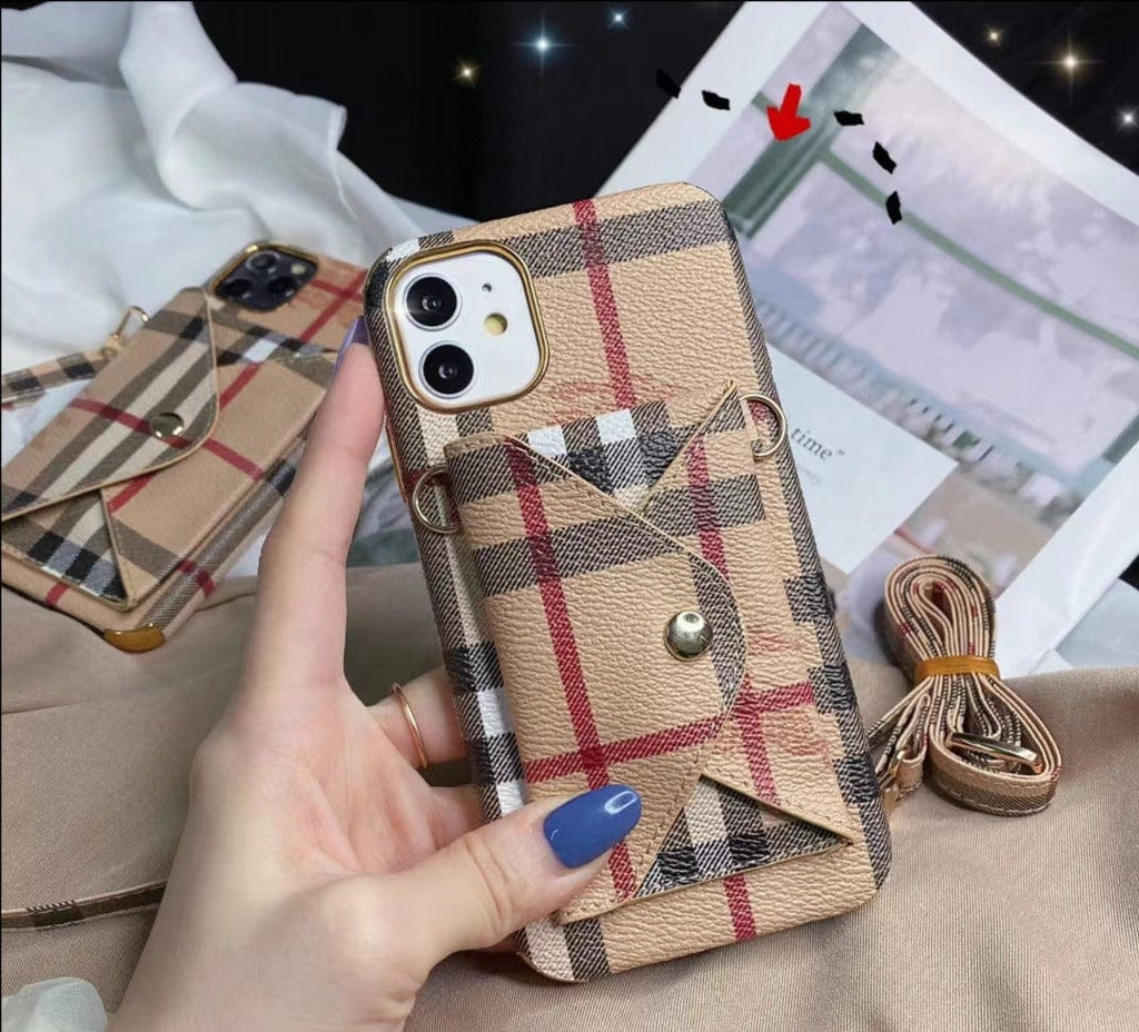 Tunde Store Luxury iPhone 12 - 15 Pro Max Slim Shockproof Case With Card Holder