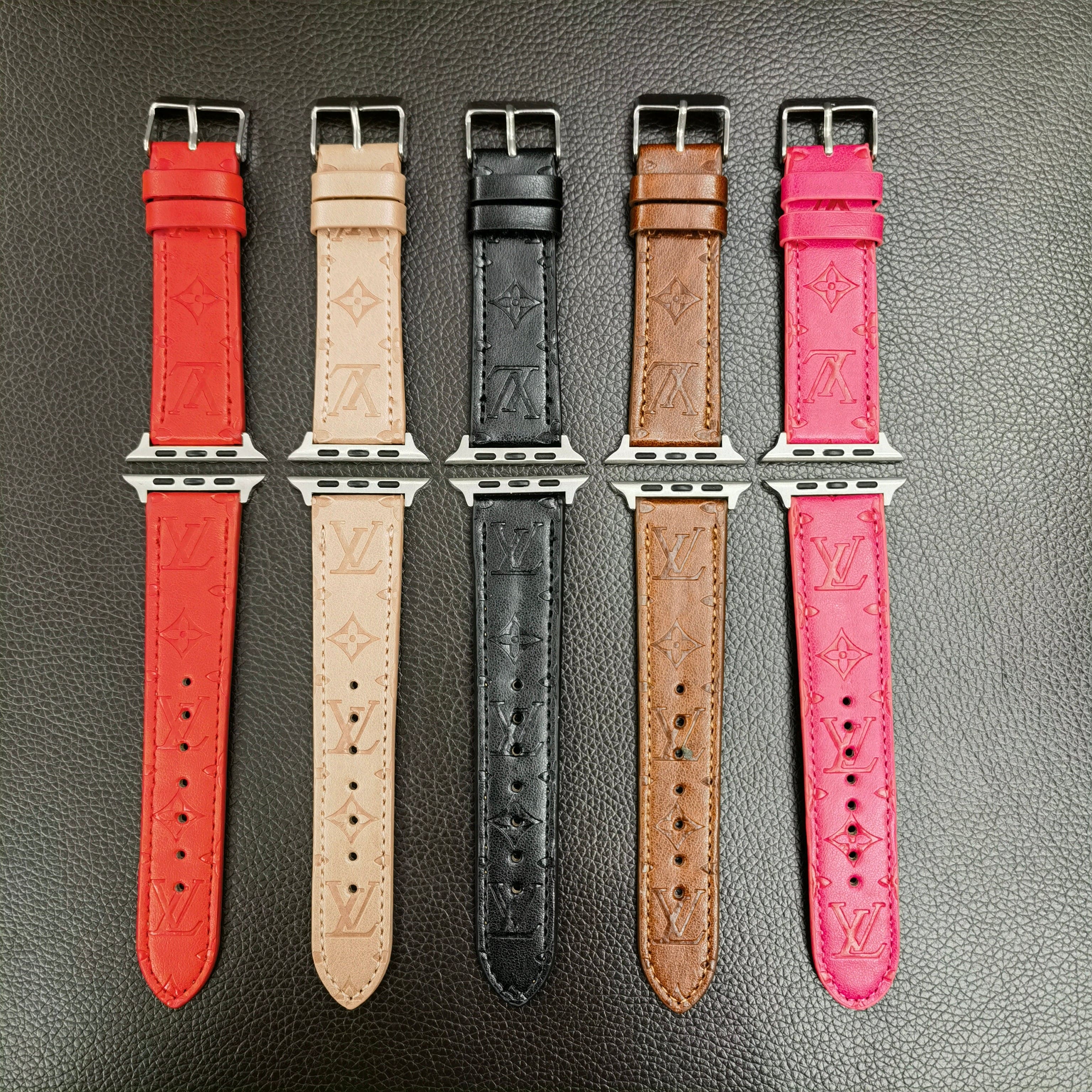 Tunde Store Textured Leather Louis Vuitton Watch Band 38/40/41/42/44/45/49 mm