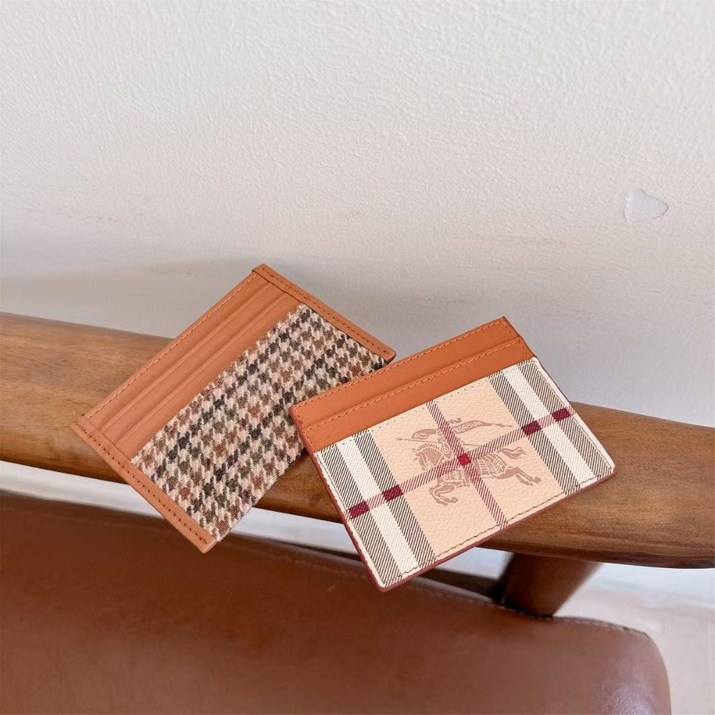 Tunde Store Vintage Check Pattern Slim Burberry Cardholder Wallet