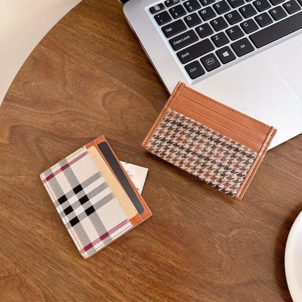 Tunde Store Vintage Check Pattern Slim Burberry Cardholder Wallet