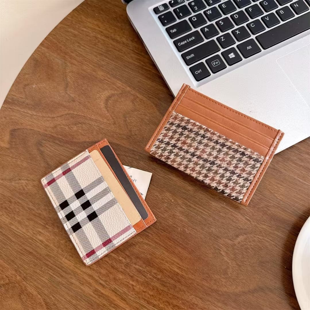 Tunde Store Vintage Check Pattern Slim Burberry Cardholder Wallet